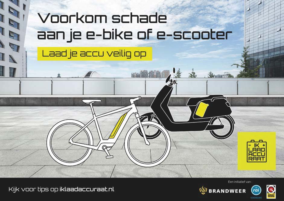 Voorkom schade aan je e-bike of e-scooter, laad je accu veilig op